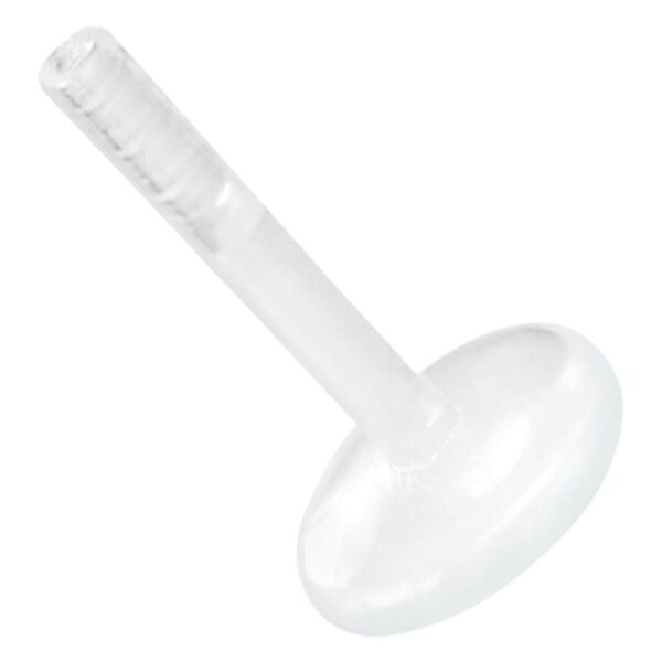 Labret transparente de Bioplast con sistema Push-Fit, 1,2 mm de grosor, 6,0 mm de longitud