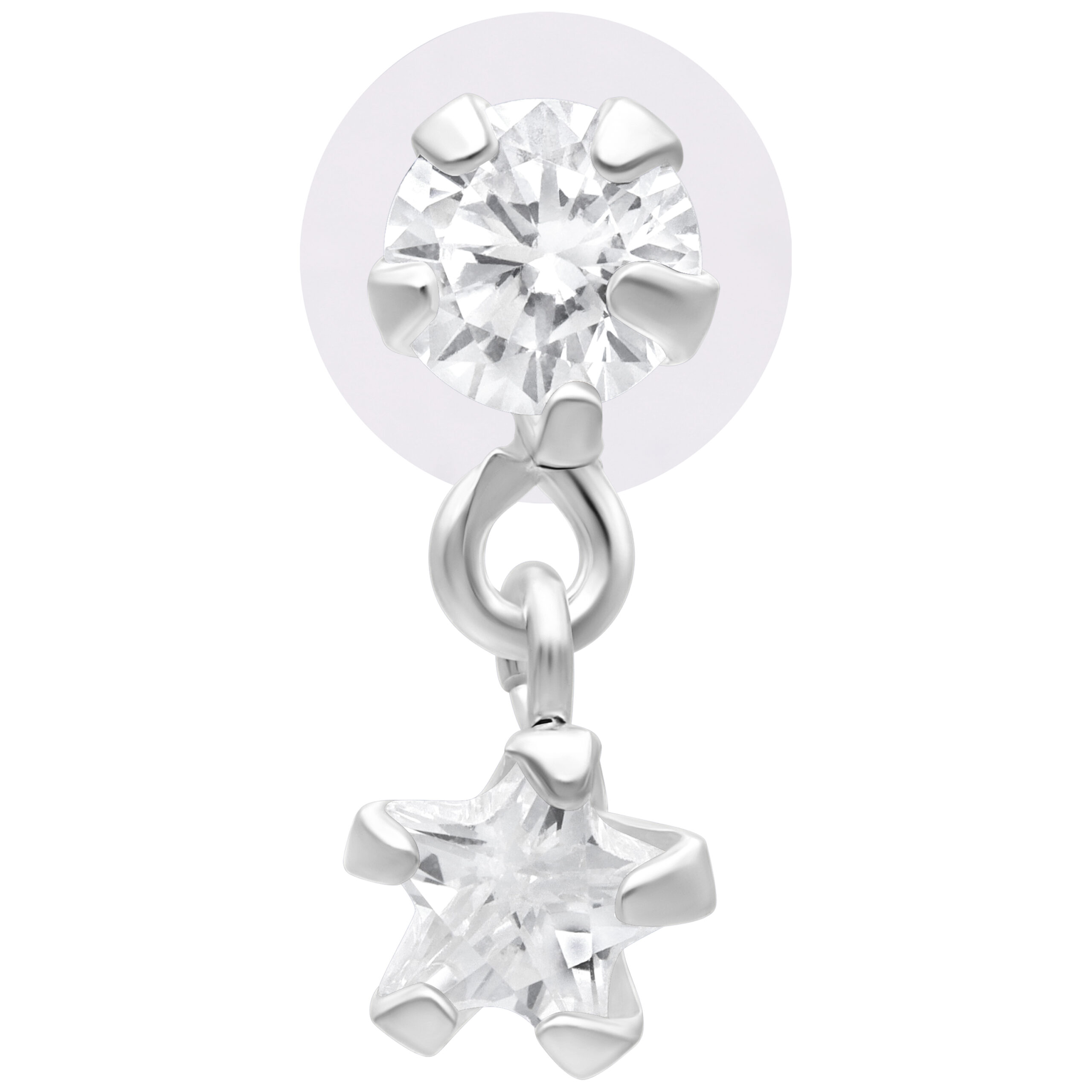 Hanging Crystal Star Push-Fit Labret Hanging Crystal Star Push-Fit Labret