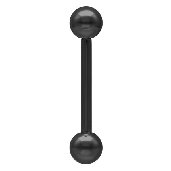 Barbell negro de titanio, 1,6 mm de grosor, 19 mm de largo, bolas de 5 mm