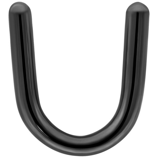 Piercing nasal en U de titanio negro sobre fondo blanco