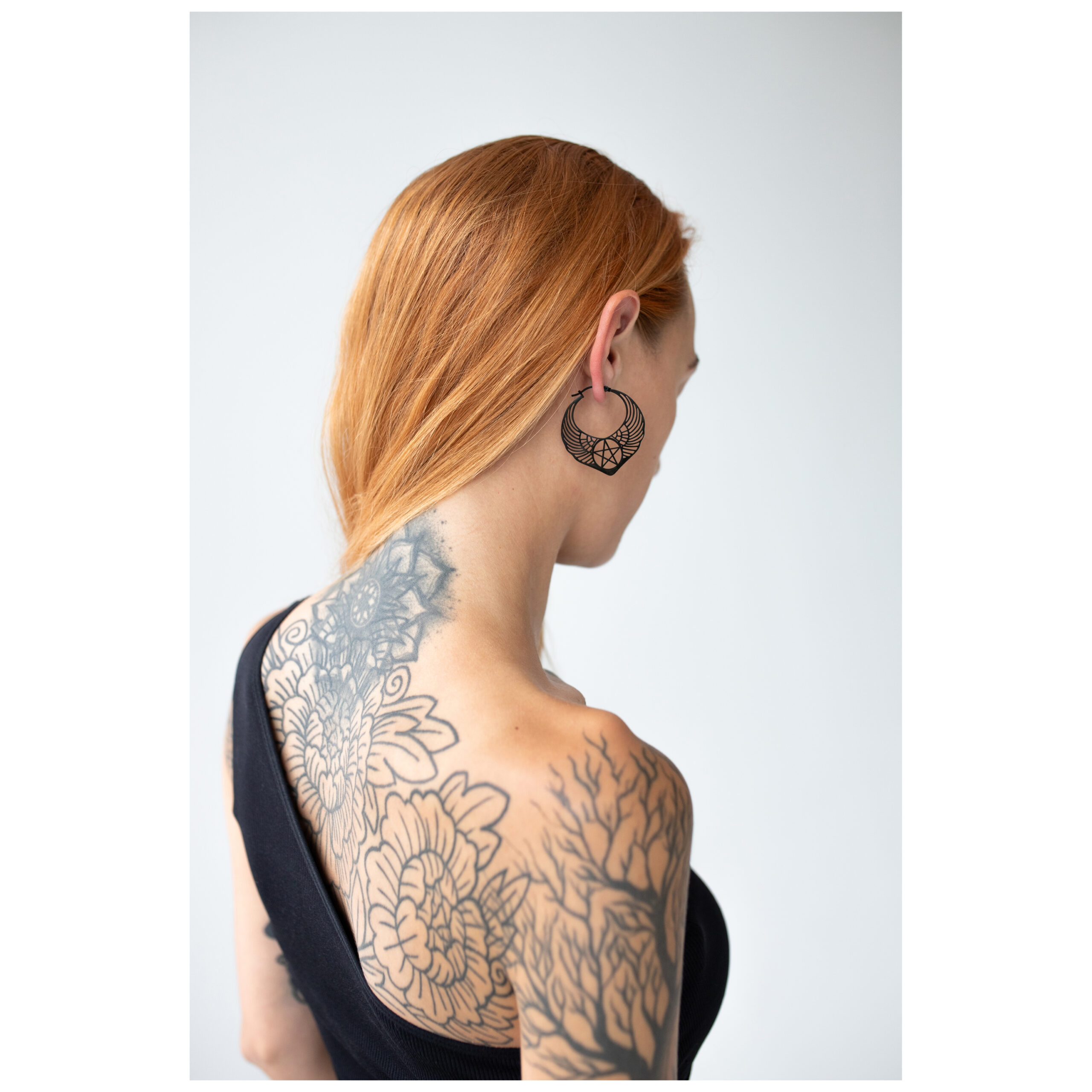 Winged Pentagram Hoops Winged Pentagram Hoops