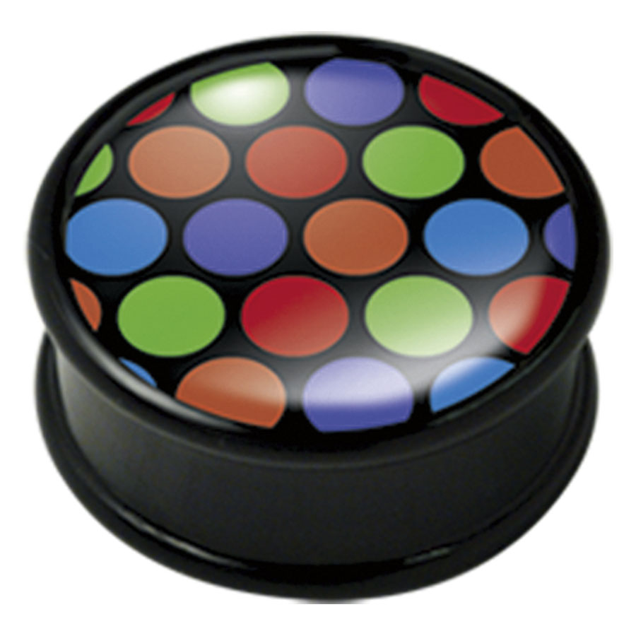 PMMA Mega Ikon Earplug 09 Rainbow Polka