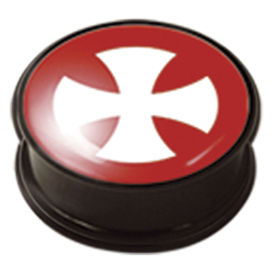 PMMA Mega Ikon Earplug 19 White Cross On Red