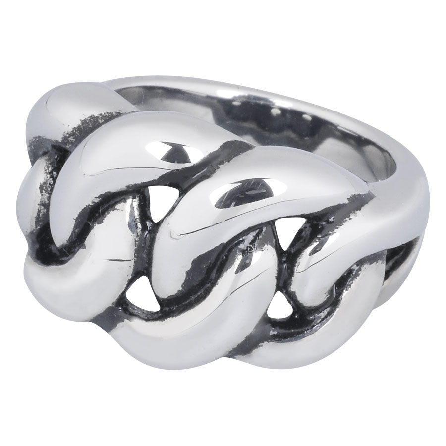 Steel Basicline® Fingerring in Flechtoptik