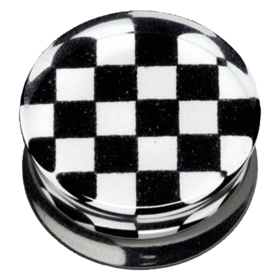 PMMA Silhouette Plug Black & White Check