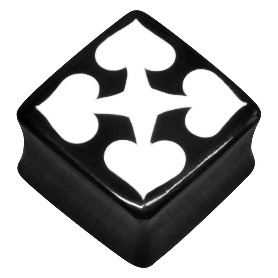 Buffalo Horn Square Plug White Spade
