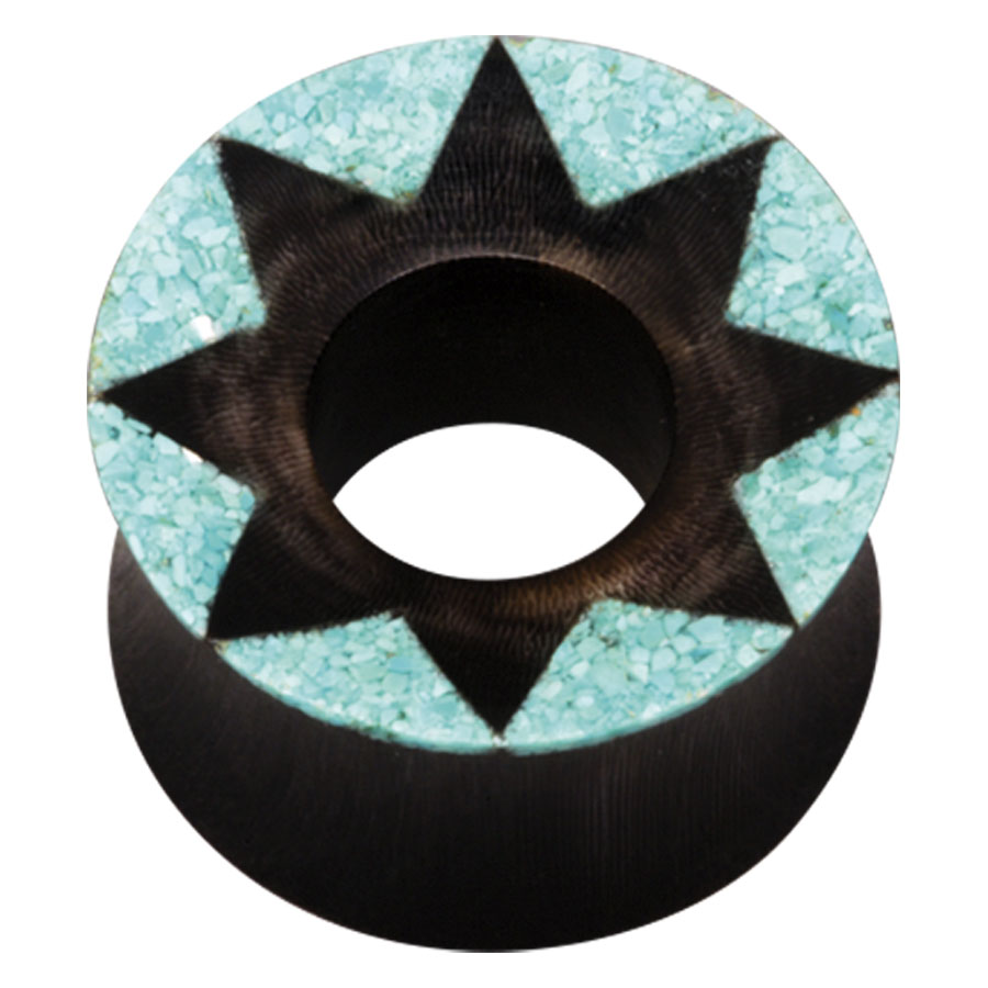 Organic Buffalo Horn Turquoise Star Tunnel