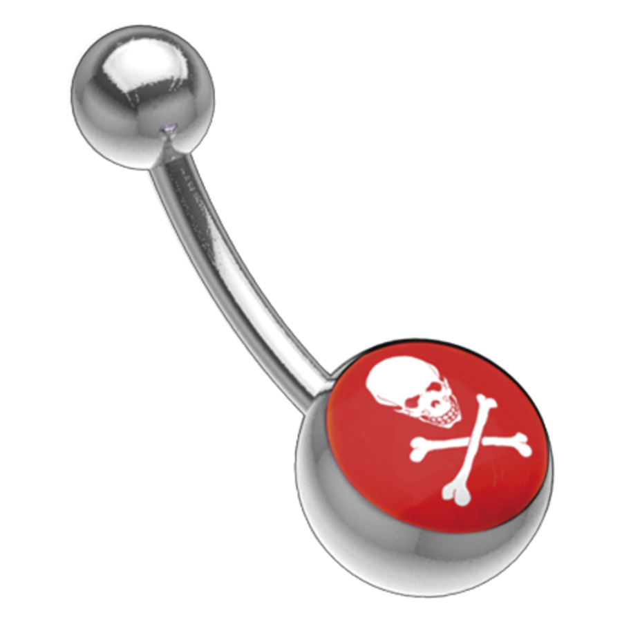 Picturebell 1.6x8mm Skull white/red