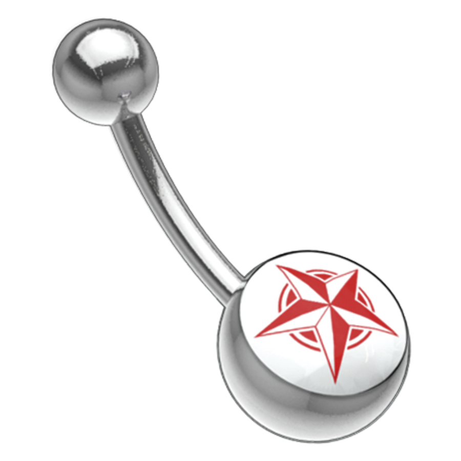 Picturebell Five Pointed Star red/w