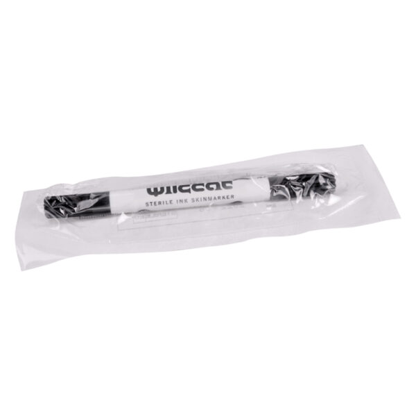 Skinmarker estéril de Wildcat en empaque transparente sobre fondo blanco