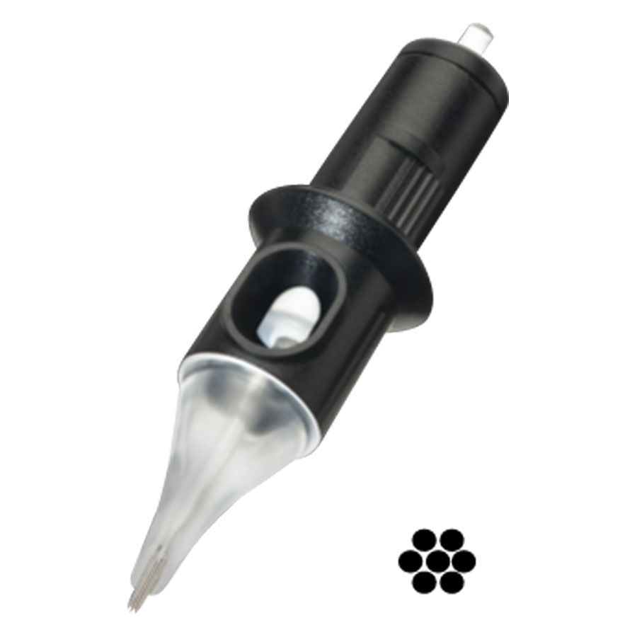 Aguja Cheyenne Bug Pin Liner negra con punta transparente