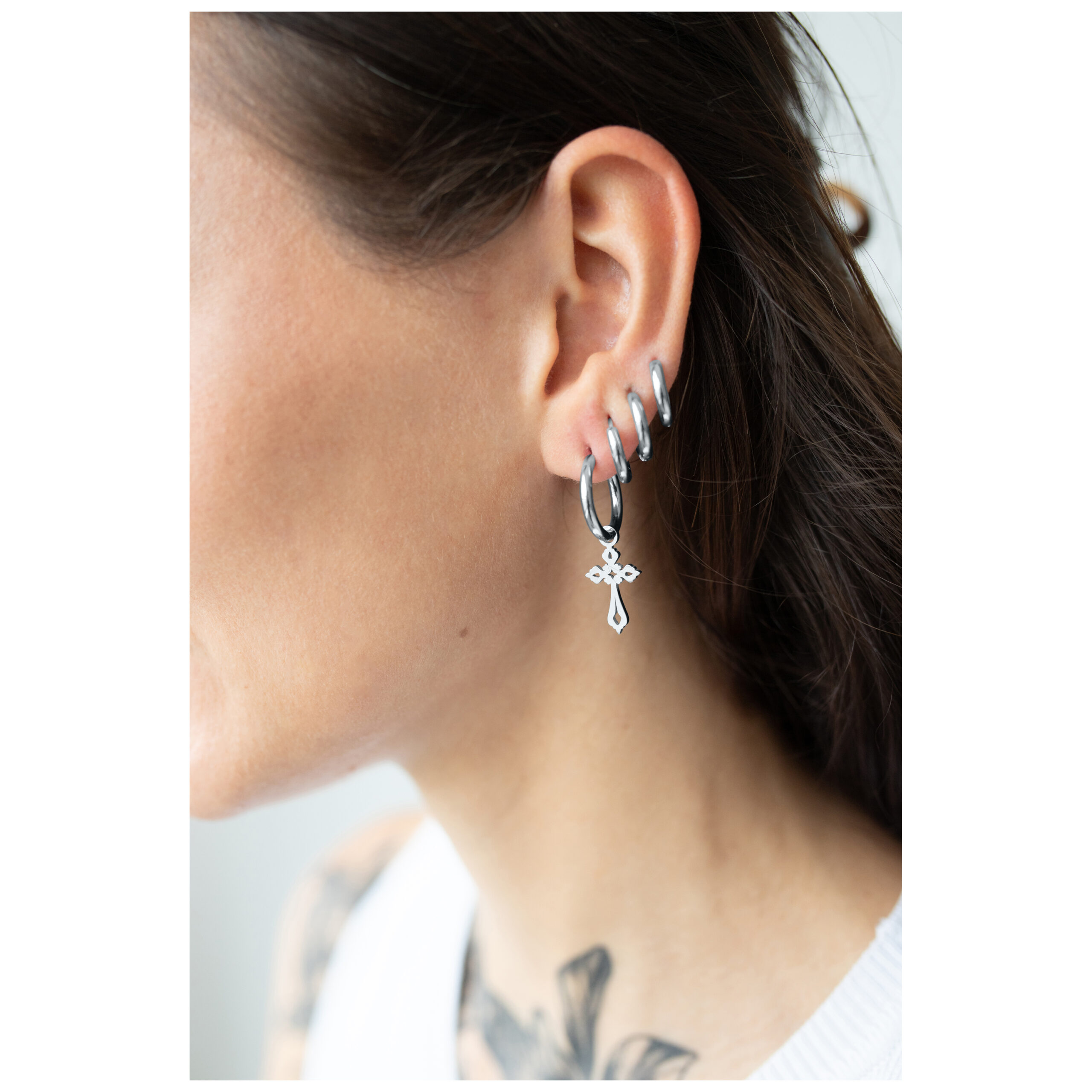 Little Gothic Cross Hoops Little Gothic Cross Hoops