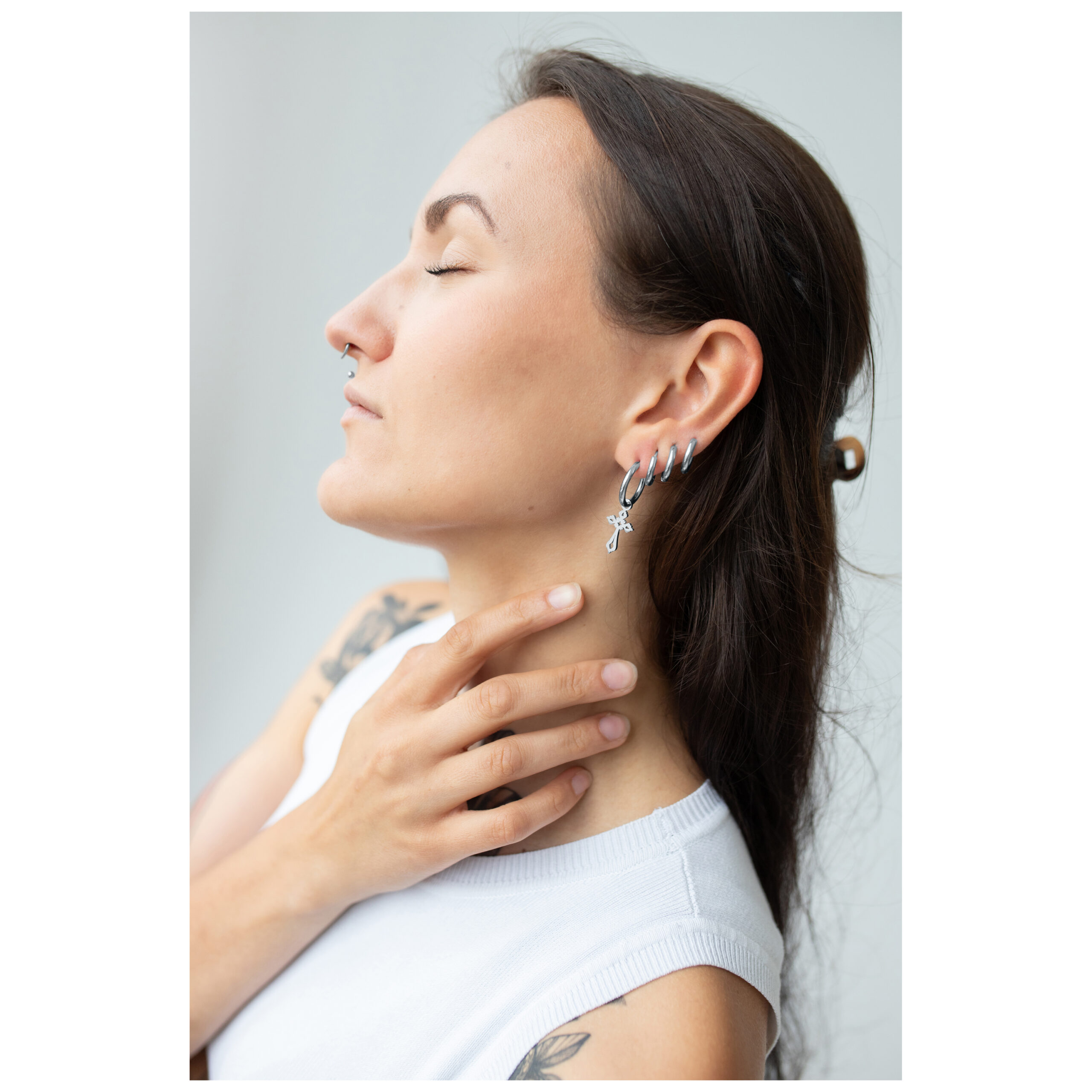 Little Gothic Cross Hoops Little Gothic Cross Hoops