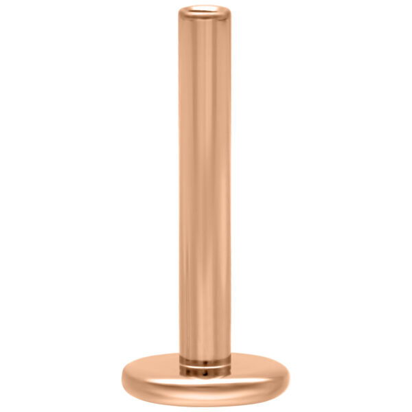 Labret de titanio Push Fit en roségold, 1,2 mm de grosor, 8,0 mm de longitud sobre fondo blanco
