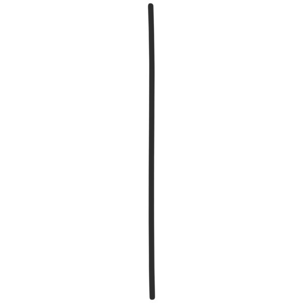 Barra de piercing larga negra de Bioplast, grosor 1,6 mm, longitud 90 mm sobre fondo blanco