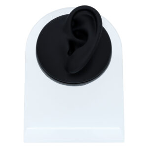 Schwarzes Silikon-Body Bit Ear auf weißem Hintergrund