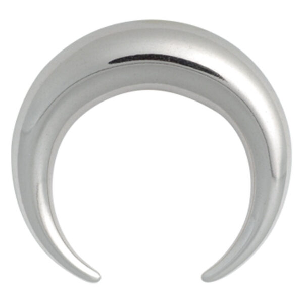 Piercing Crescent de plata de acero quirúrgico 316L sobre fondo blanco