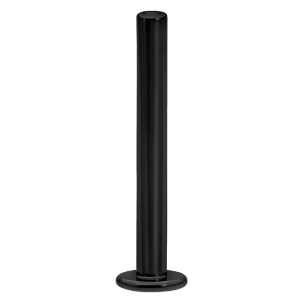 Labret de titanio negro con Push Fit, 1,2 mm de grosor, 8,0 mm de longitud sobre fondo blanco