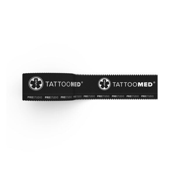 Tattoomed Studio Pro Tape negro sobre fondo blanco