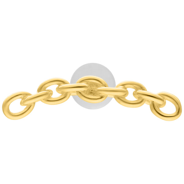 Labret de Cadena Dorada con tamaño de placa de 5,0 mm sobre fondo blanco