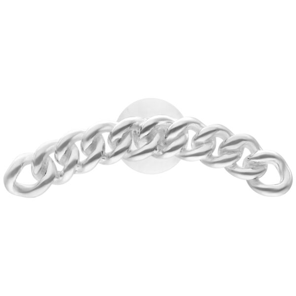Chunky Chain Labret plateado, 5,0 mm de longitud, sobre fondo blanco