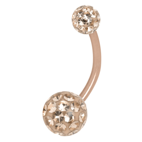 Sealed Multi Jewelled Bananabell en Apricot con 8,0 mm de longitud sobre fondo blanco