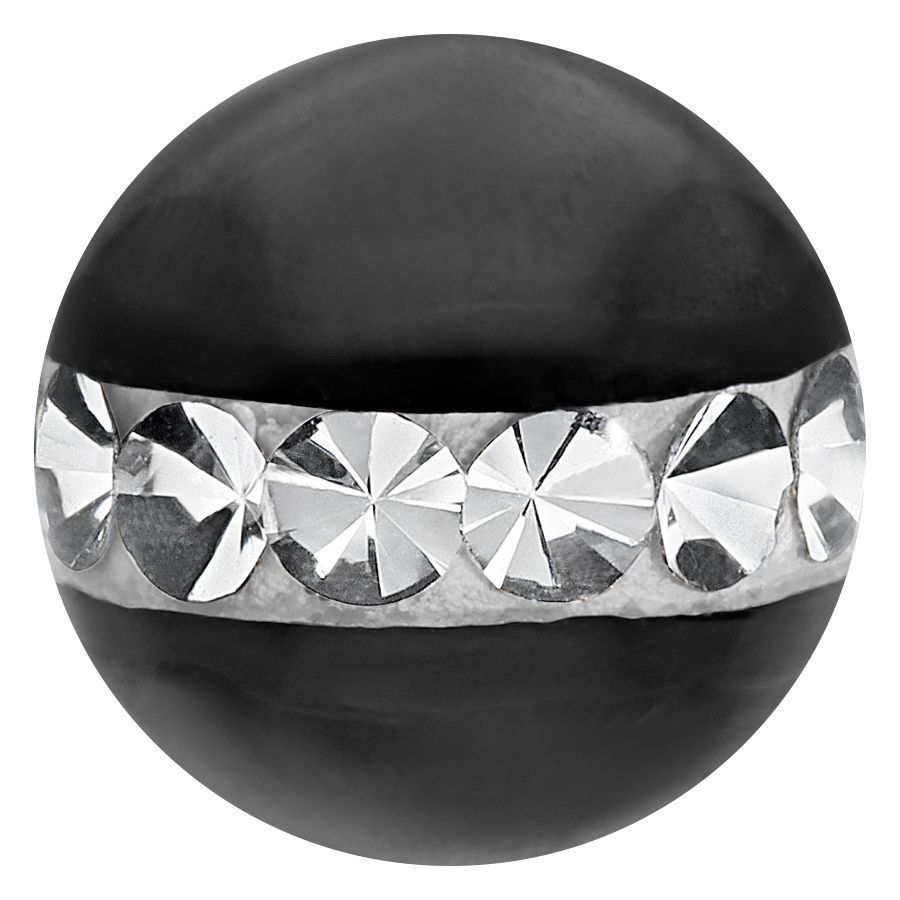 Schwarzer Piercing-Aufsatz aus Chirurgenstahl mit klaren Kristallen