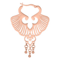 Ginkgo-förmige Ohrringe aus roségoldenem Chirurgenstahl mit Klappverschluss