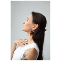 Smiley Big Hoops Pendientes de Oro Rosa Mujer con Smiley Big Hoops en oro rosa, perfil lateral