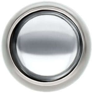 Silberner Titan Piercing-Aufsatz mit 6 mm kristallklarer Kugel auf weißem Hintergrund