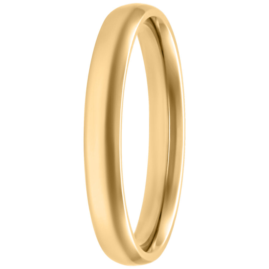 Anillo dorado de acero quirúrgico 316L, tamaño 17,0 mm, sobre fondo blanco