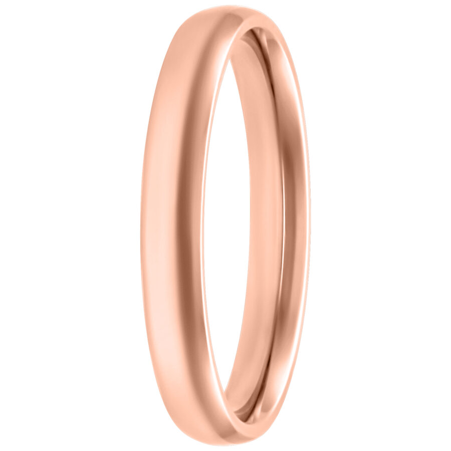 Anillo básico en oro rosa de acero quirúrgico 316L, tamaño 17,0 mm