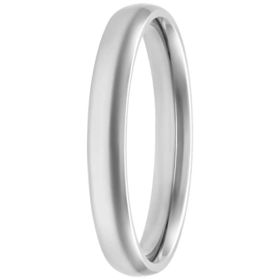 Anillo color plata de acero quirúrgico, 17,0 mm, sobre fondo blanco