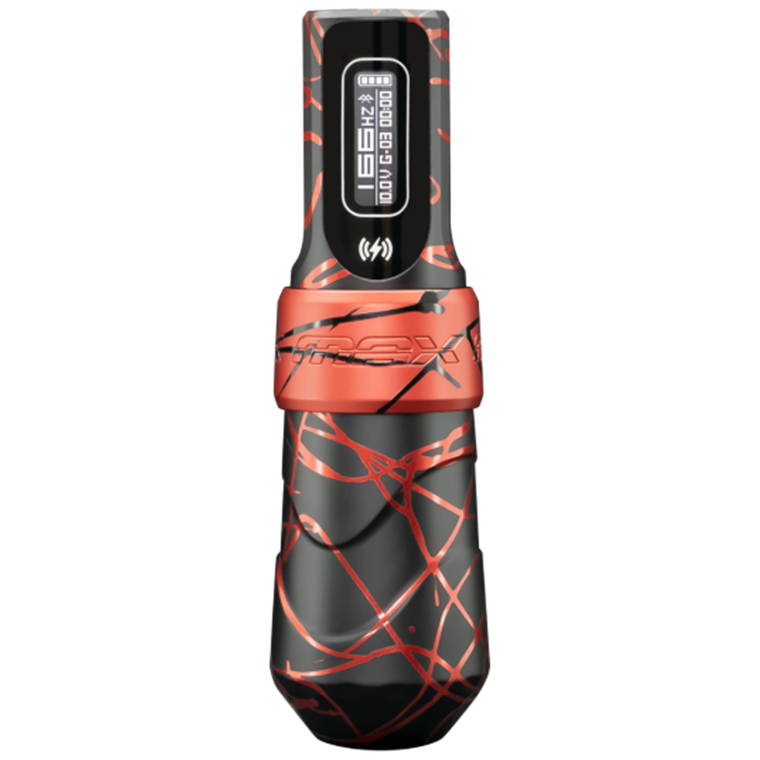 FK Irons Flux Max Rojo-Negro Máquina de Tatuar FK Irons Flux Max Máquina de Tatuar en Rojo y Negro sobre fondo blanco