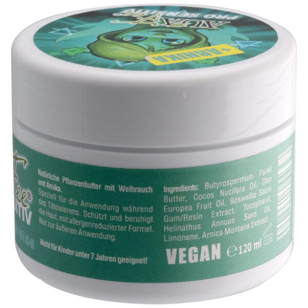Bote redondo blanco con etiqueta verde y texto 'PRO Sensitiv con Árnica', 120ml