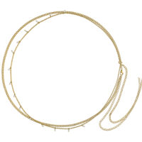 Cadena de barriga dorada de acero quirúrgico 316L con perlas