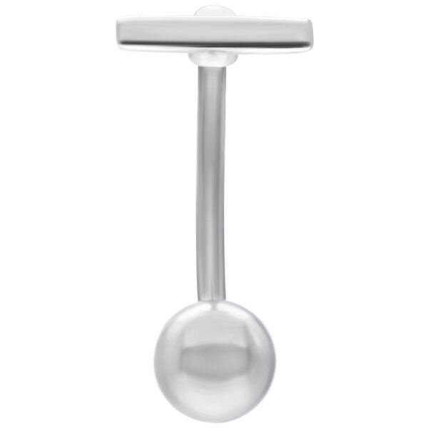Piercing Micro Bananabell Plateado sobre fondo blanco