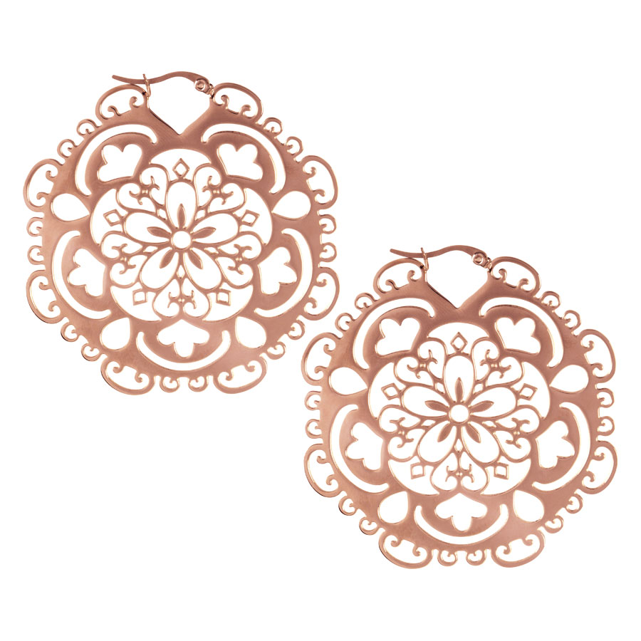 Steel Roseline® Flower Hoop Rose Gold