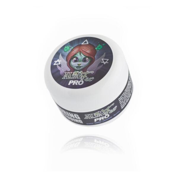 Tarro blanco de Auafee Pro Tattoo Butter con ilustración colorida en la tapa