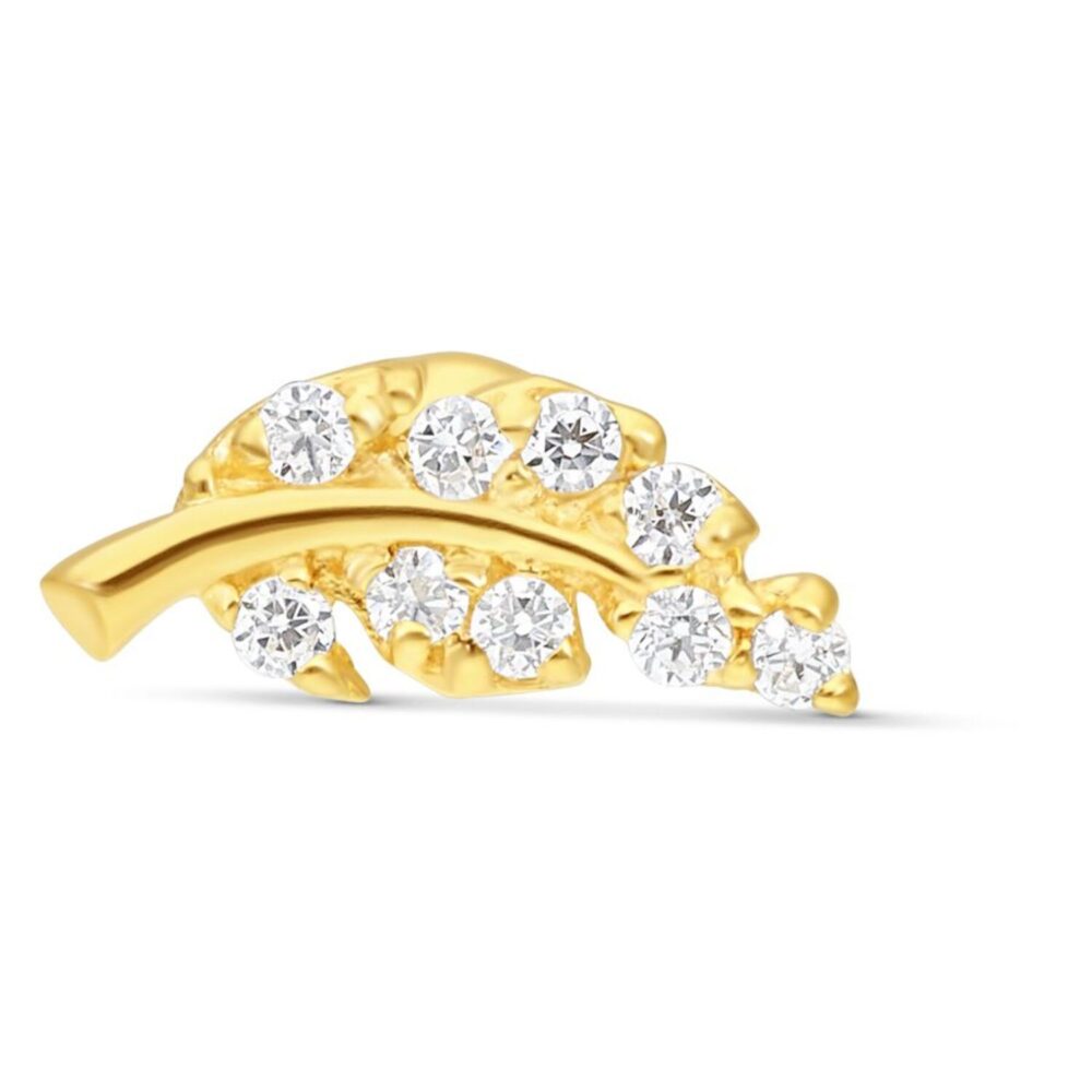 18k Earbarbell Leaf