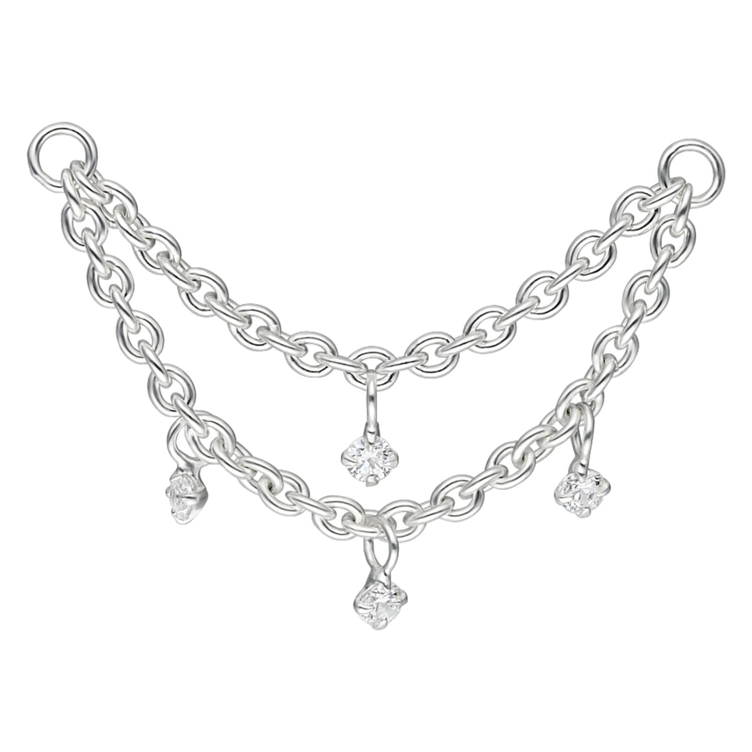 Multilayer Crystal Piercing Connection Chain Multilayer Crystal Piercing Connection Chain