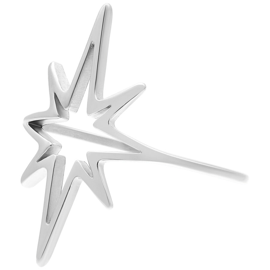 Anillo Polar Star plateado de 17,0 mm sobre fondo blanco