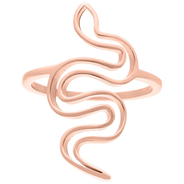 Anillo de serpiente en oro rosa, tamaño de anillo 17 mm sobre fondo blanco