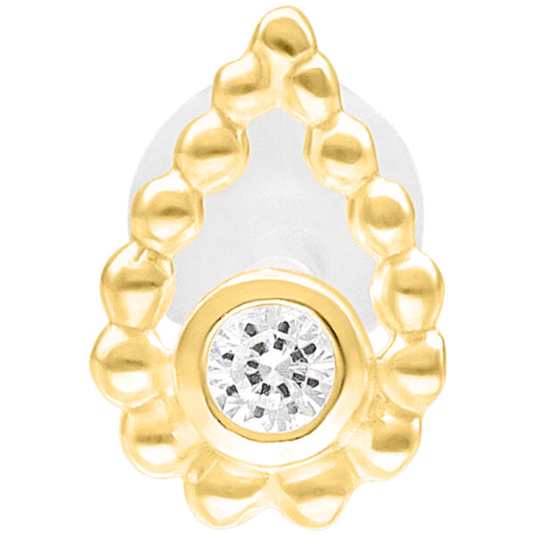 Labret dorado con aspecto de perla, 5,0 mm, sobre fondo blanco