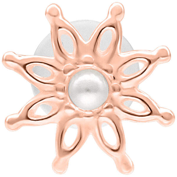 Bloom Push Fit Labret en oro rosado con tamaño de placa de 5 mm sobre fondo blanco