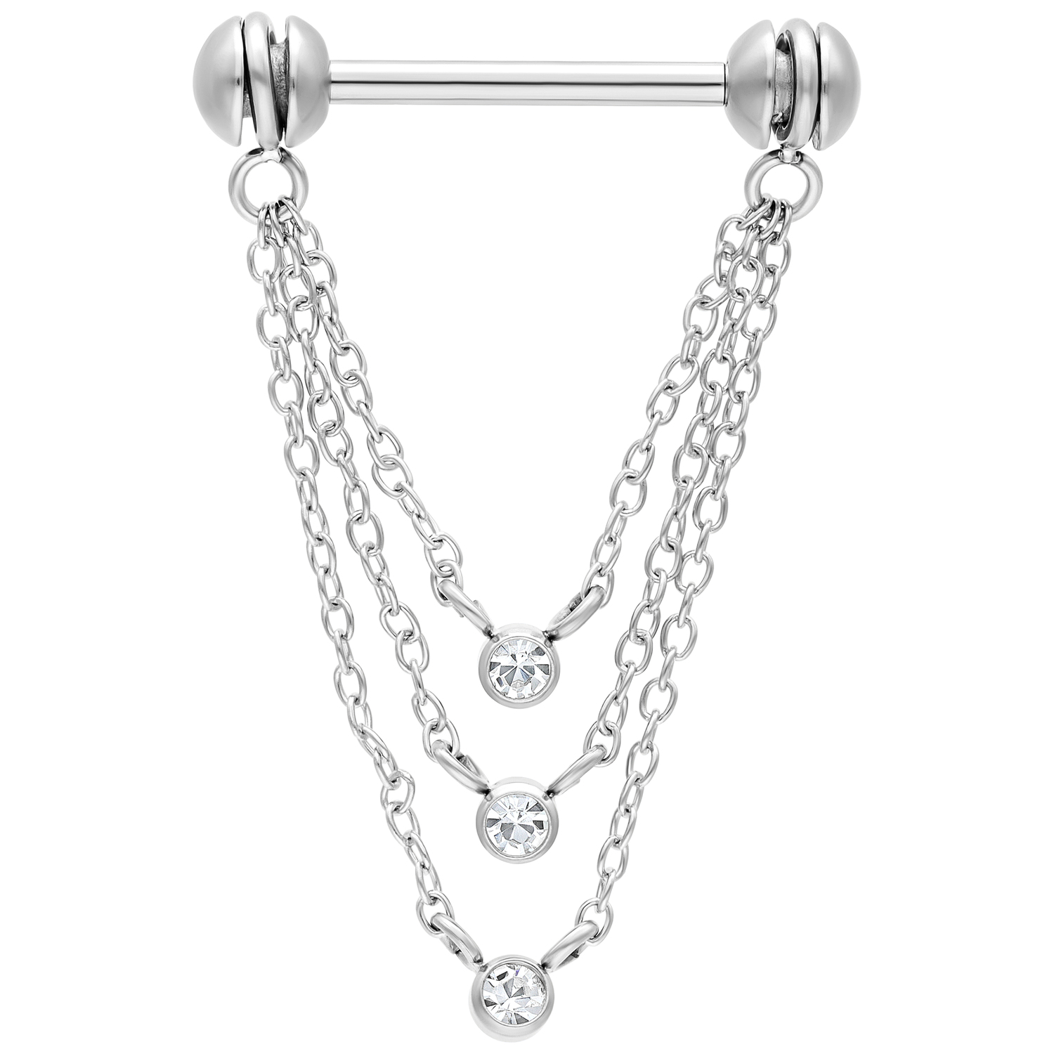 Rotating Three Crystals Nipple Chain Rotating Three Crystals Nipple Chain