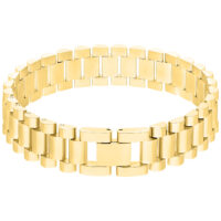 Pulsera dorada de acero quirúrgico 316L sobre fondo blanco