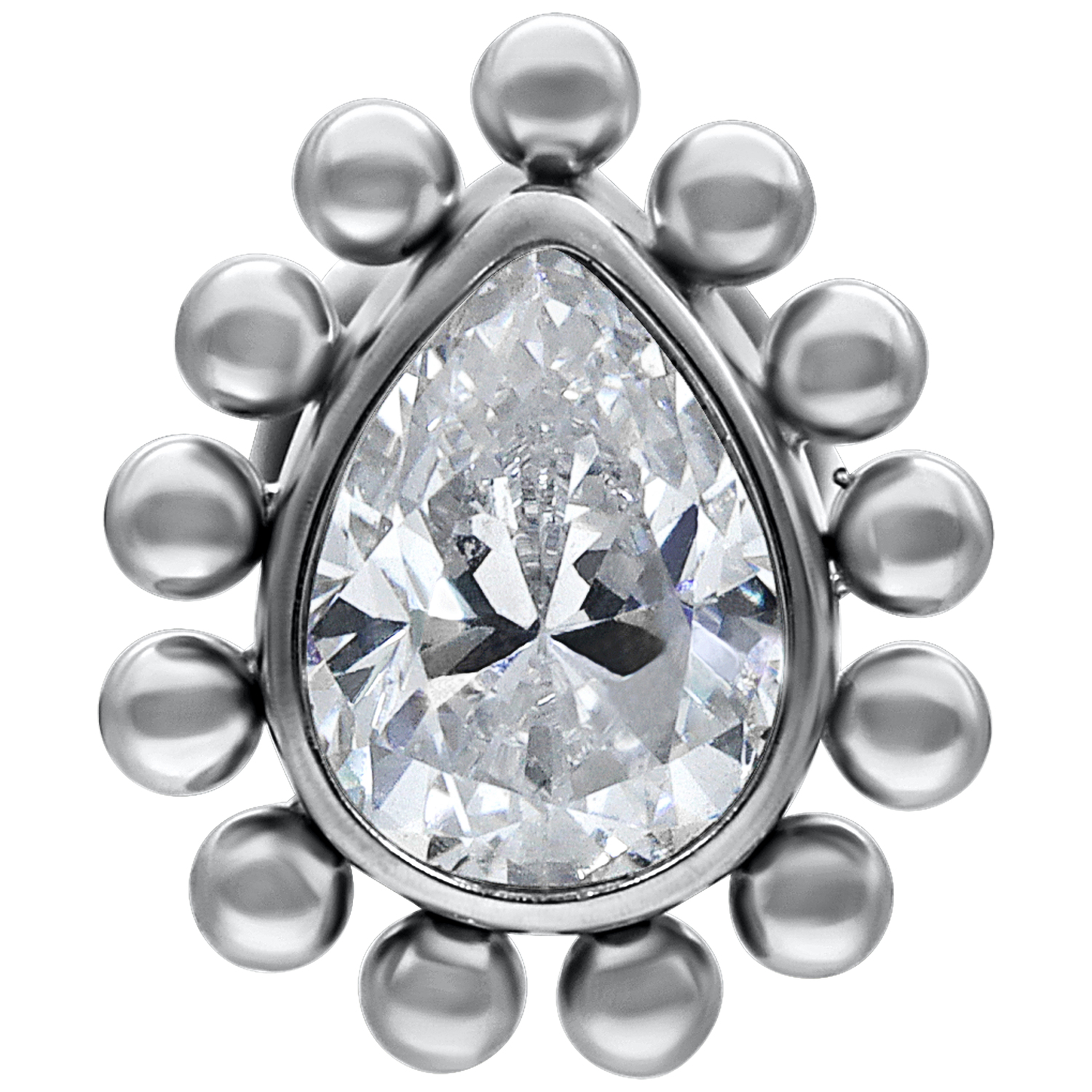 Crystal Teardrop Push-Fit Labret Crystal Teardrop Push-Fit Labret