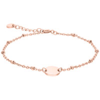 Roségoldenes Armband mit Perlen auf weißem Hintergrund