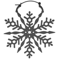 Pendientes de copos de nieve negros de acero Pendientes de copos de nieve negros de acero quirúrgico sobre fondo blanco